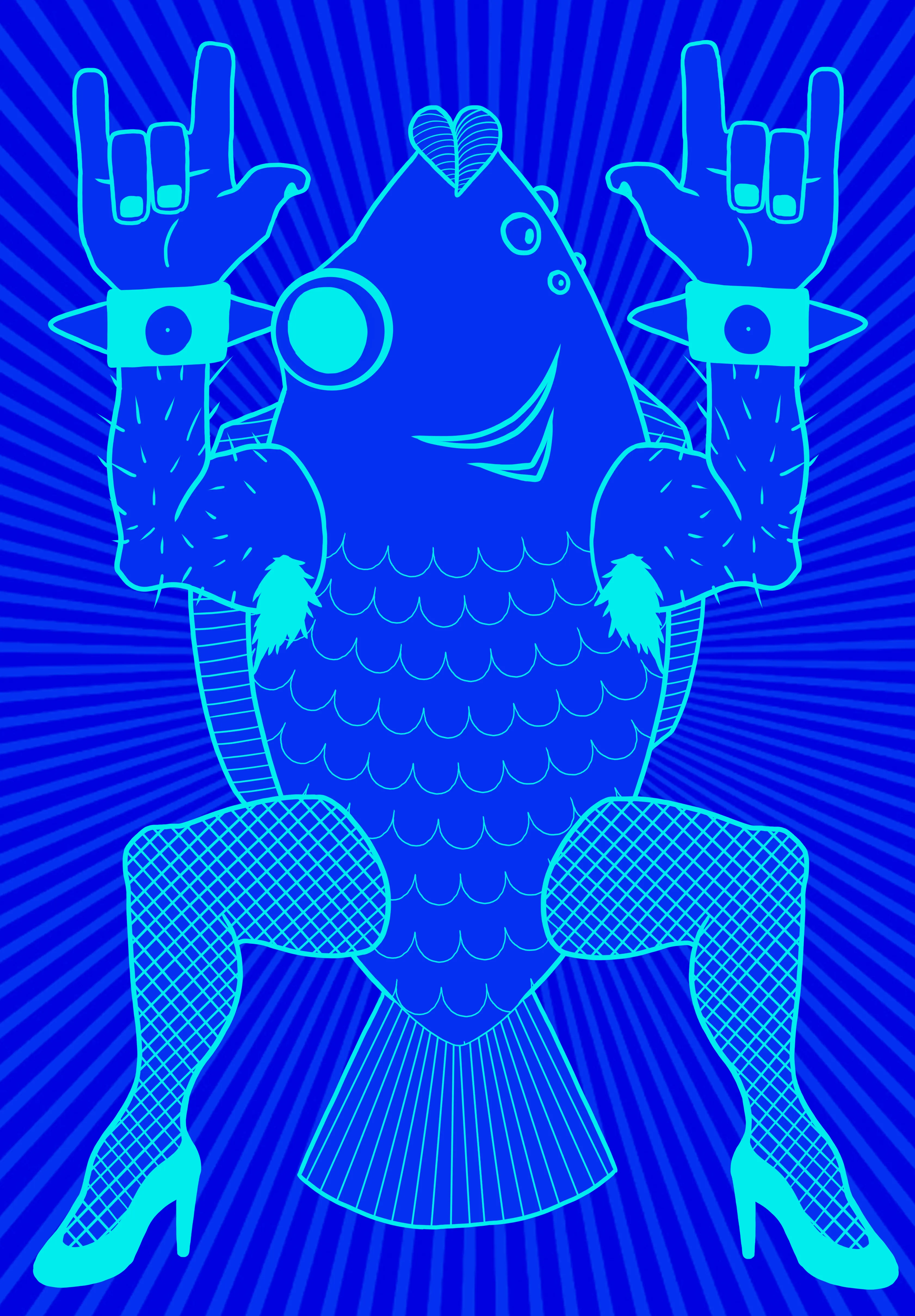 un poisson humain rigolo