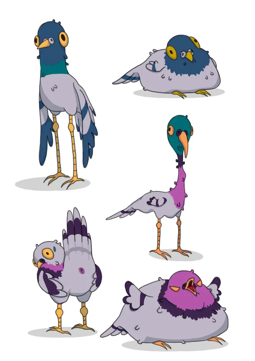 illustration de pigeons