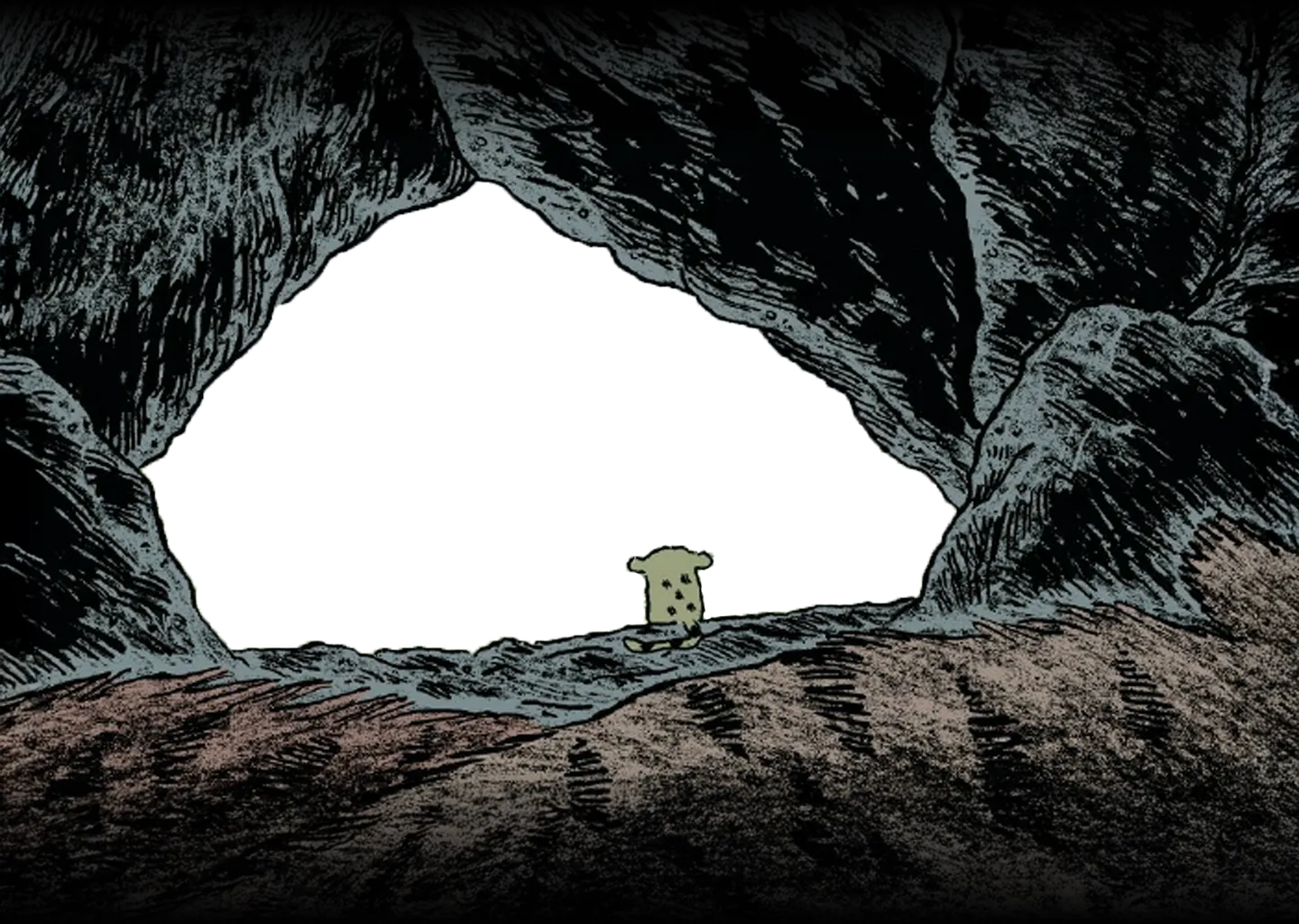 sabre regarde dehors de la grotte